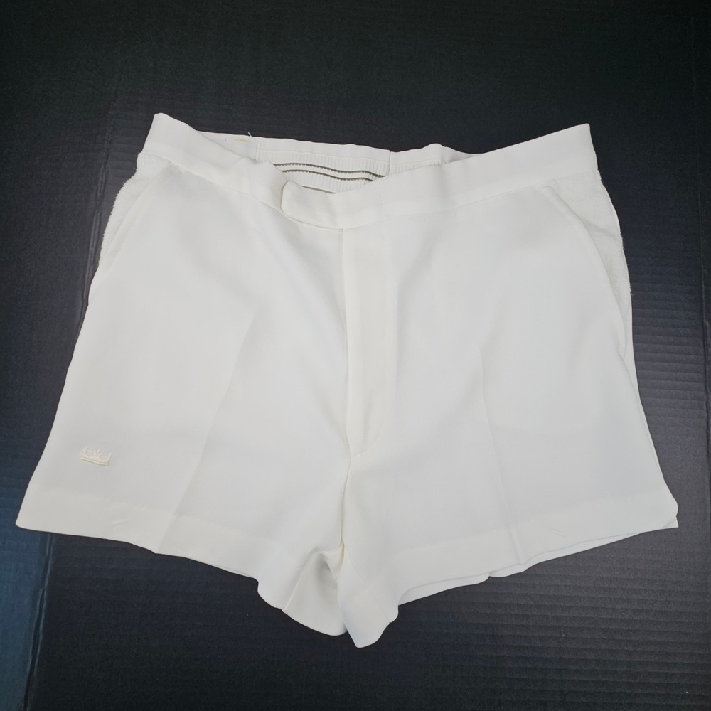 Vintage Kings Road Sears Men 36 White Tennis Shorts Terry Pocket‎ 1970s Retro